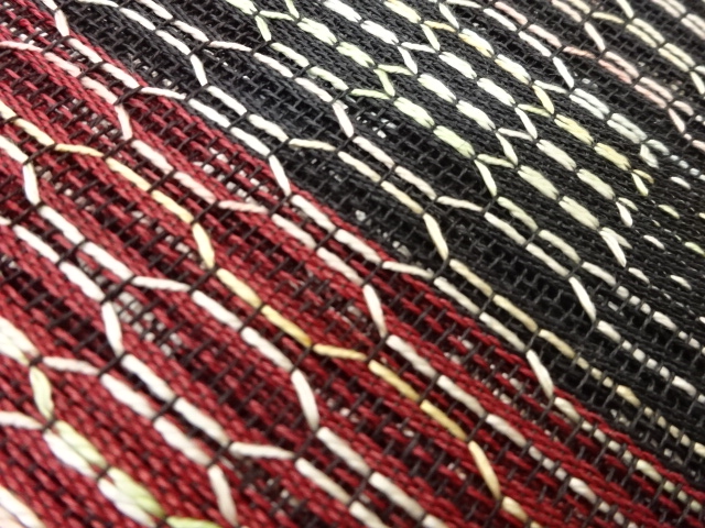  紗 変わり織幾何学模様名古屋帯